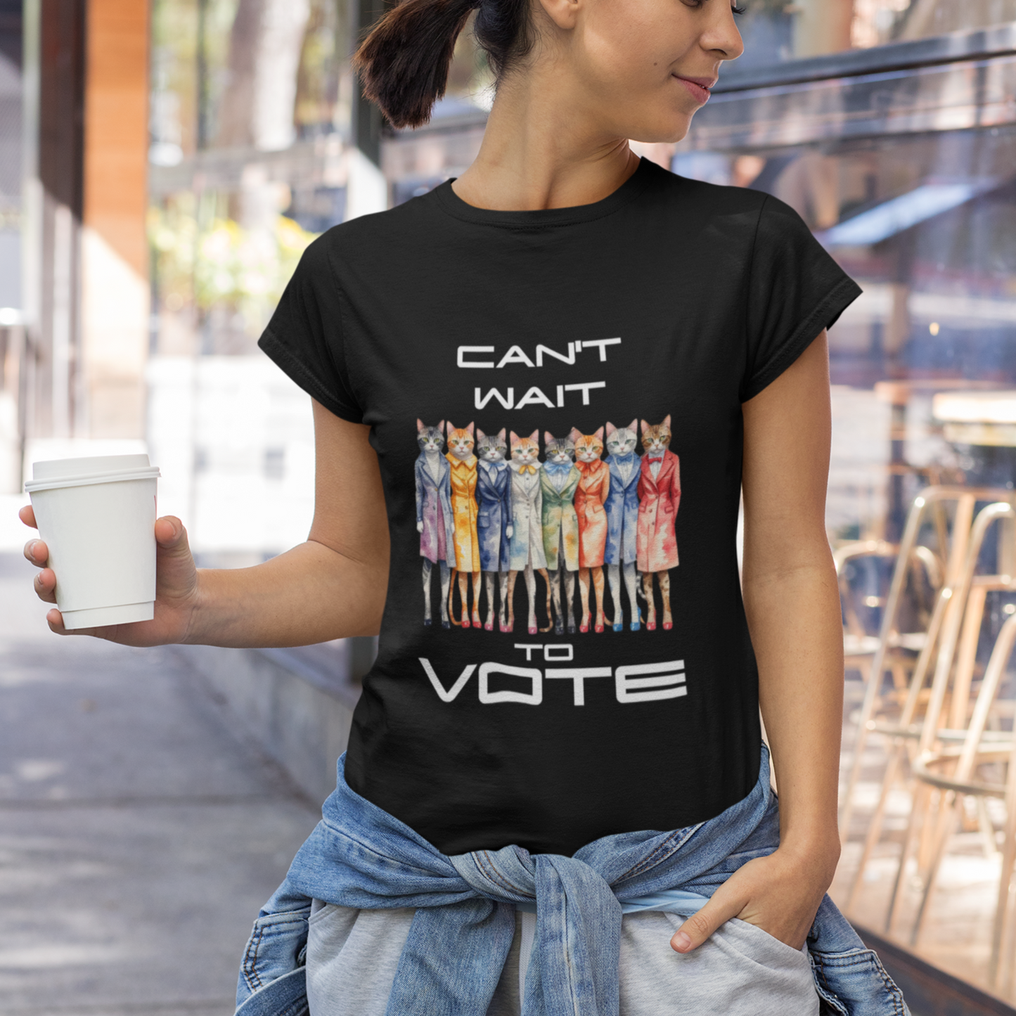 Trendy Voting T Shirt for Cat Lovers Playful Design Shirt Stylish Civic Engagement Trendy Political Fashionable Unique Voting Tee