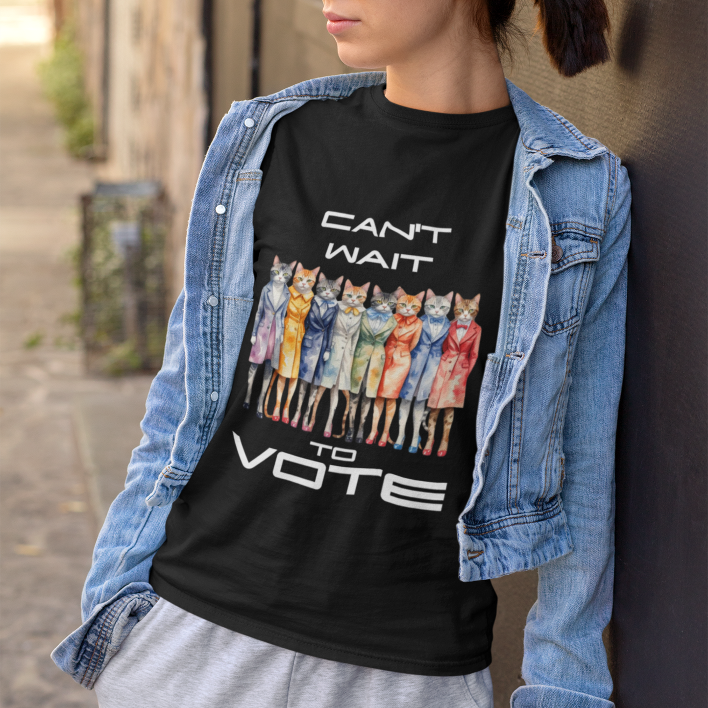 Trendy Voting T Shirt for Cat Lovers Playful Design Shirt Stylish Civic Engagement Trendy Political Fashionable Unique Voting Tee