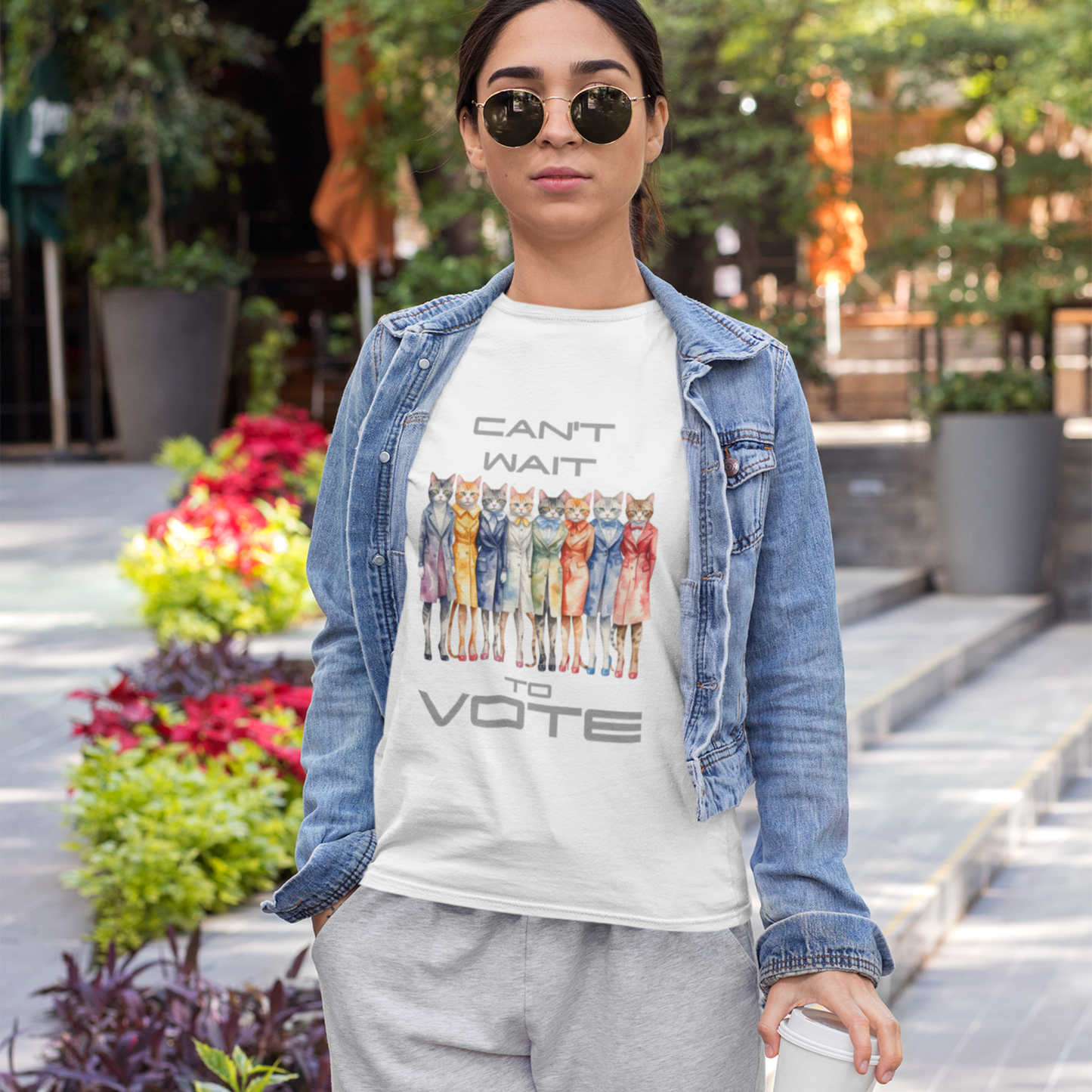 Trendy Voting T Shirt for Cat Lovers Playful Design Shirt Stylish Civic Engagement Trendy Political Fashionable Unique Voting Tee