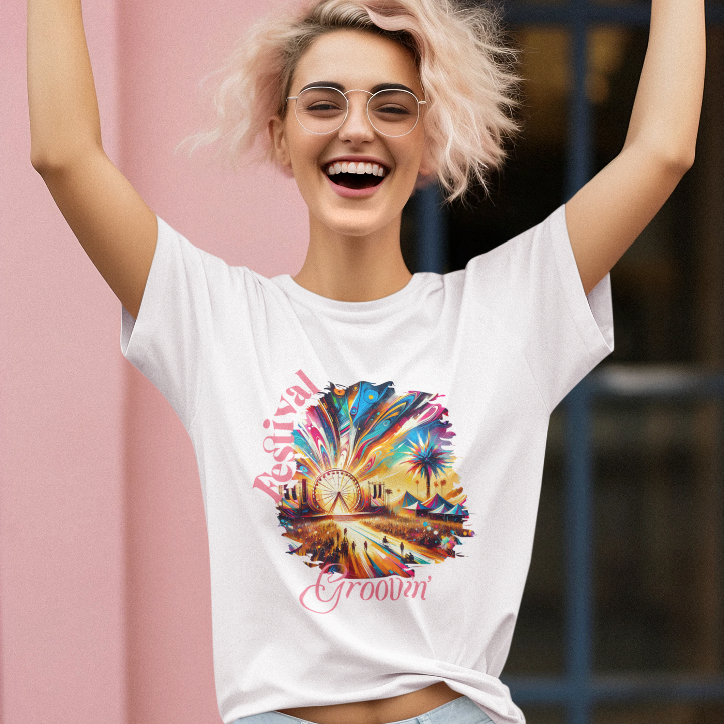 Festival Groovin T-Shirt Bohemian Music Festival Tee Desert Sunset Vibes for Music Lovers and Festival Goers