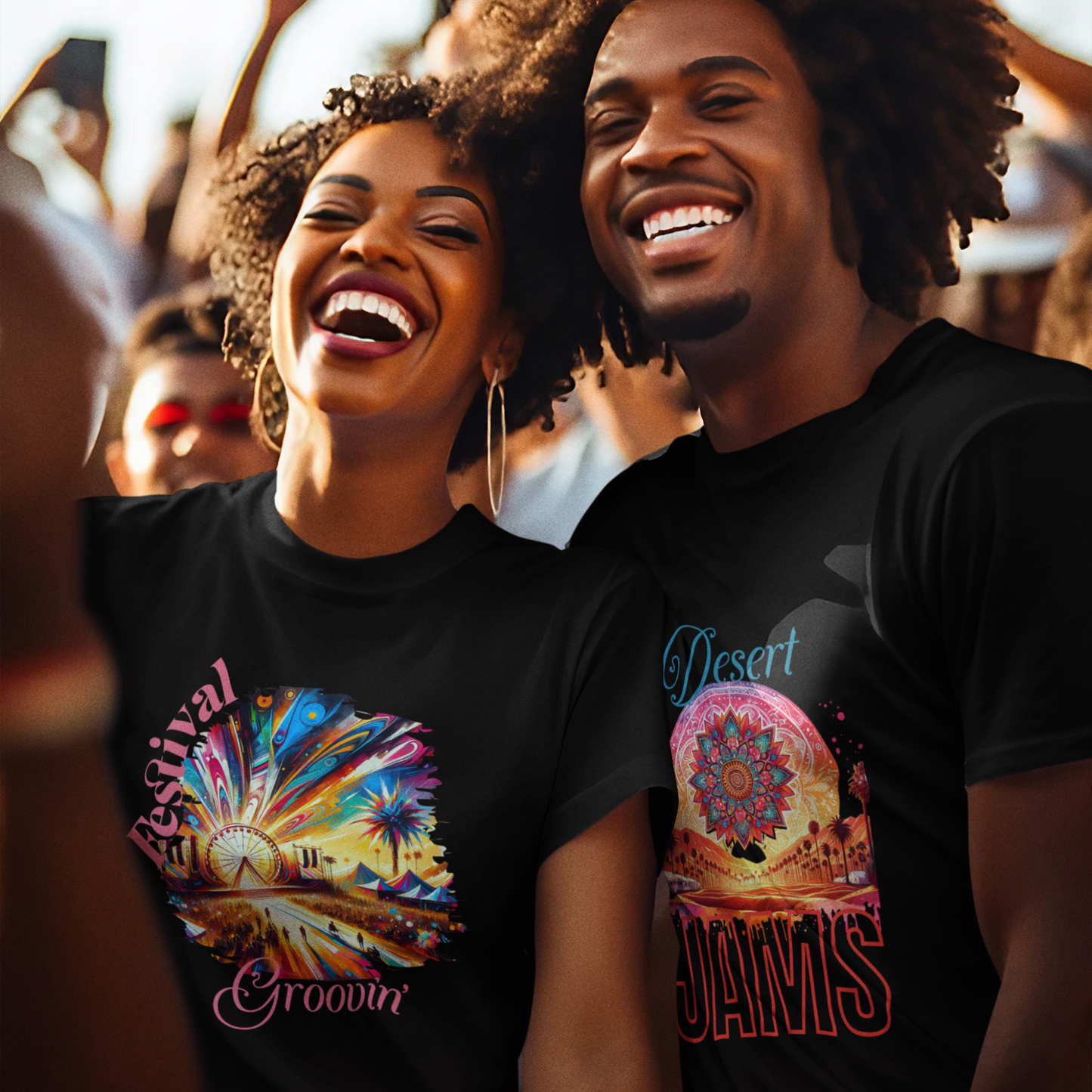 Desert Jams T-Shirt Aztec Bohemian Music Festival Tee for Desert Vibes Music Lovers and Festival Enthusiasts