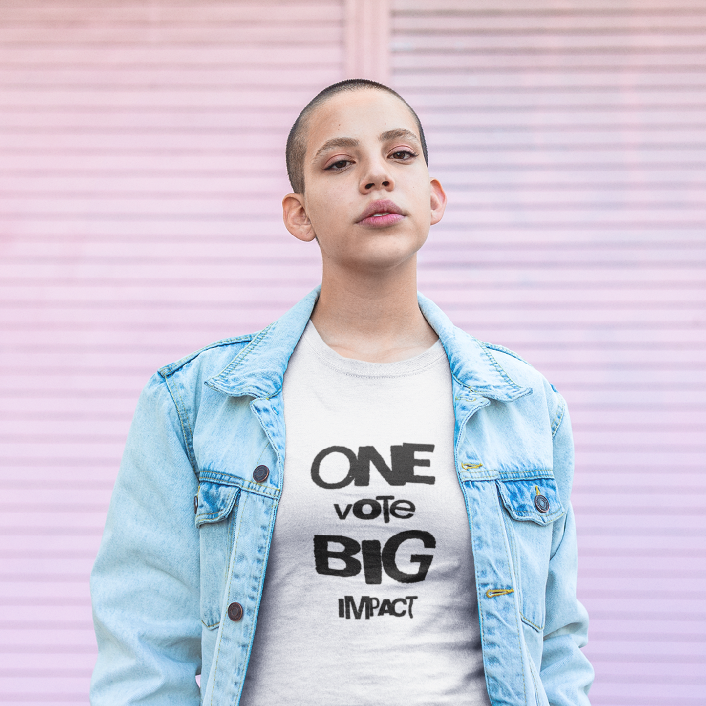 Trendy US Election 2024 Political T-Shirt One Vote Big Impact Civic Engagement Tee for Voters Democracy Support Voting Rights