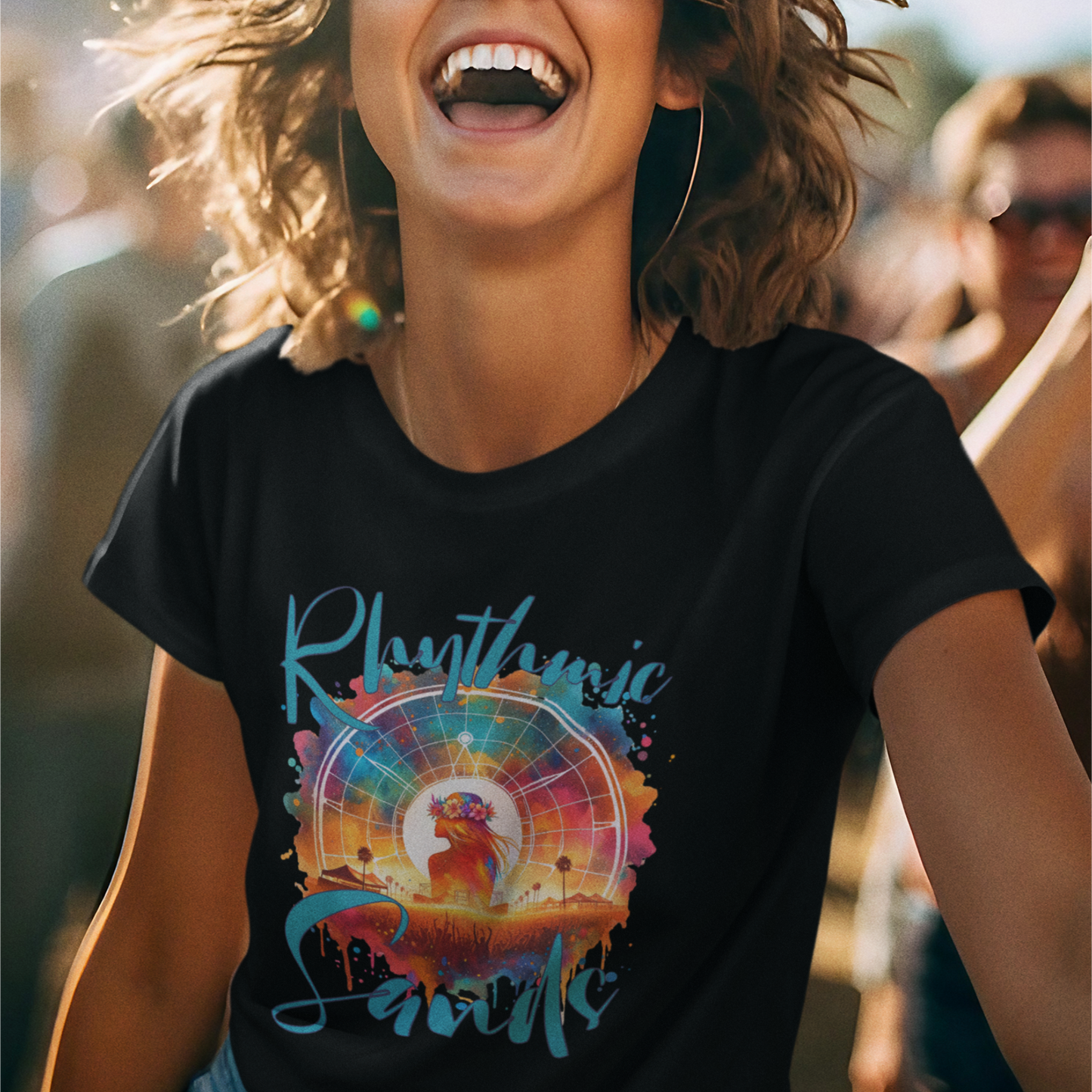 Rhythmic Sands Festival T-Shirt Bohemian Desert Music Tee for Music Lovers and Festival-Goers