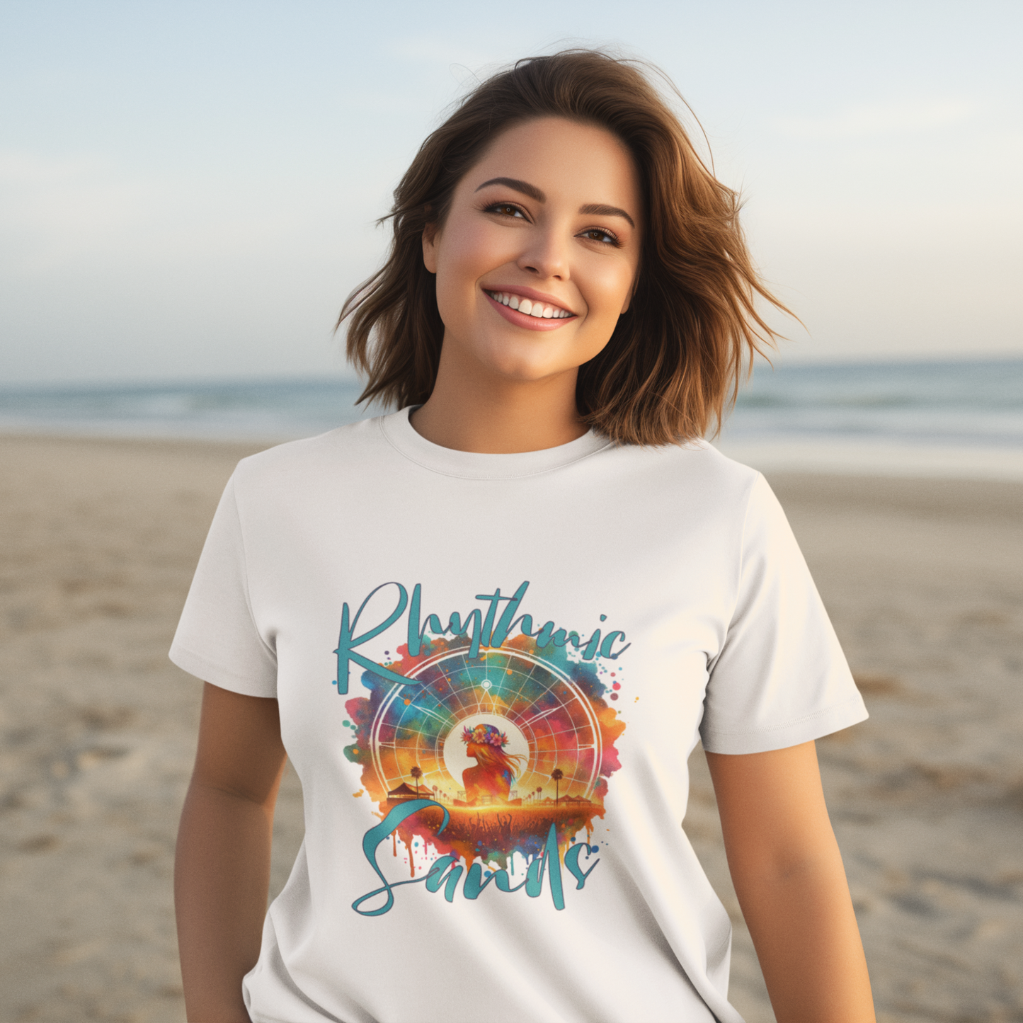 Rhythmic Sands Festival T-Shirt Bohemian Desert Music Tee for Music Lovers and Festival-Goers