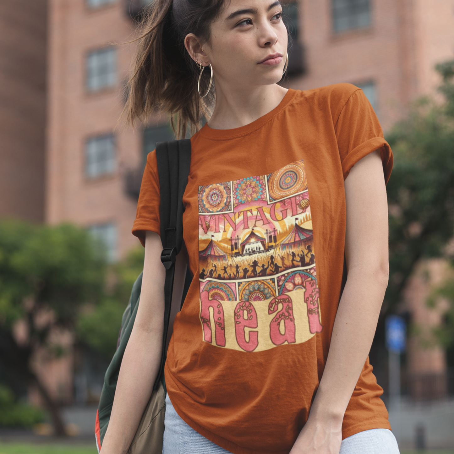 Vintage Heat T-Shirt Bohemian Desert Music Festival Tee for Festival-Goers Music Lovers