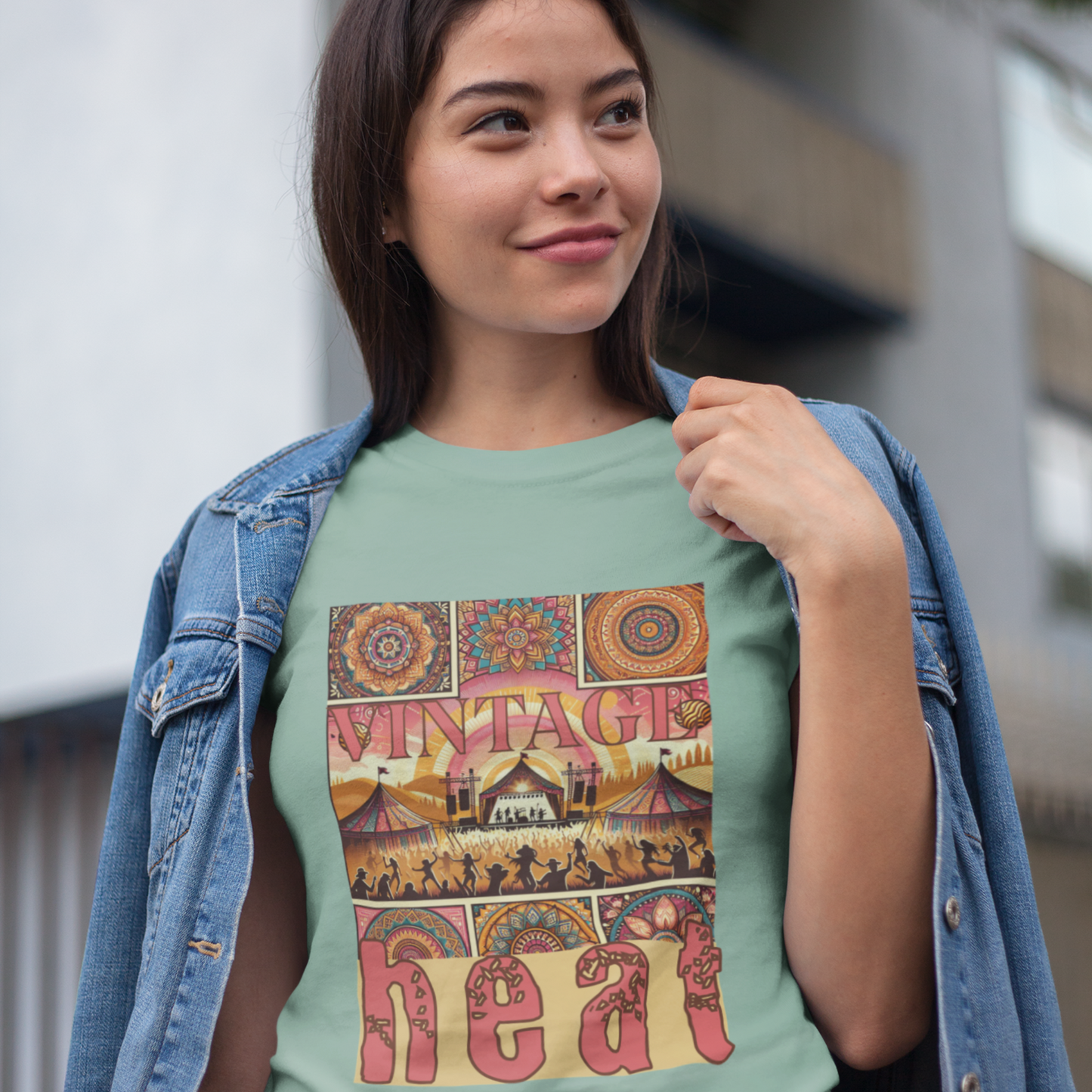 Vintage Heat T-Shirt Bohemian Desert Music Festival Tee for Festival-Goers Music Lovers
