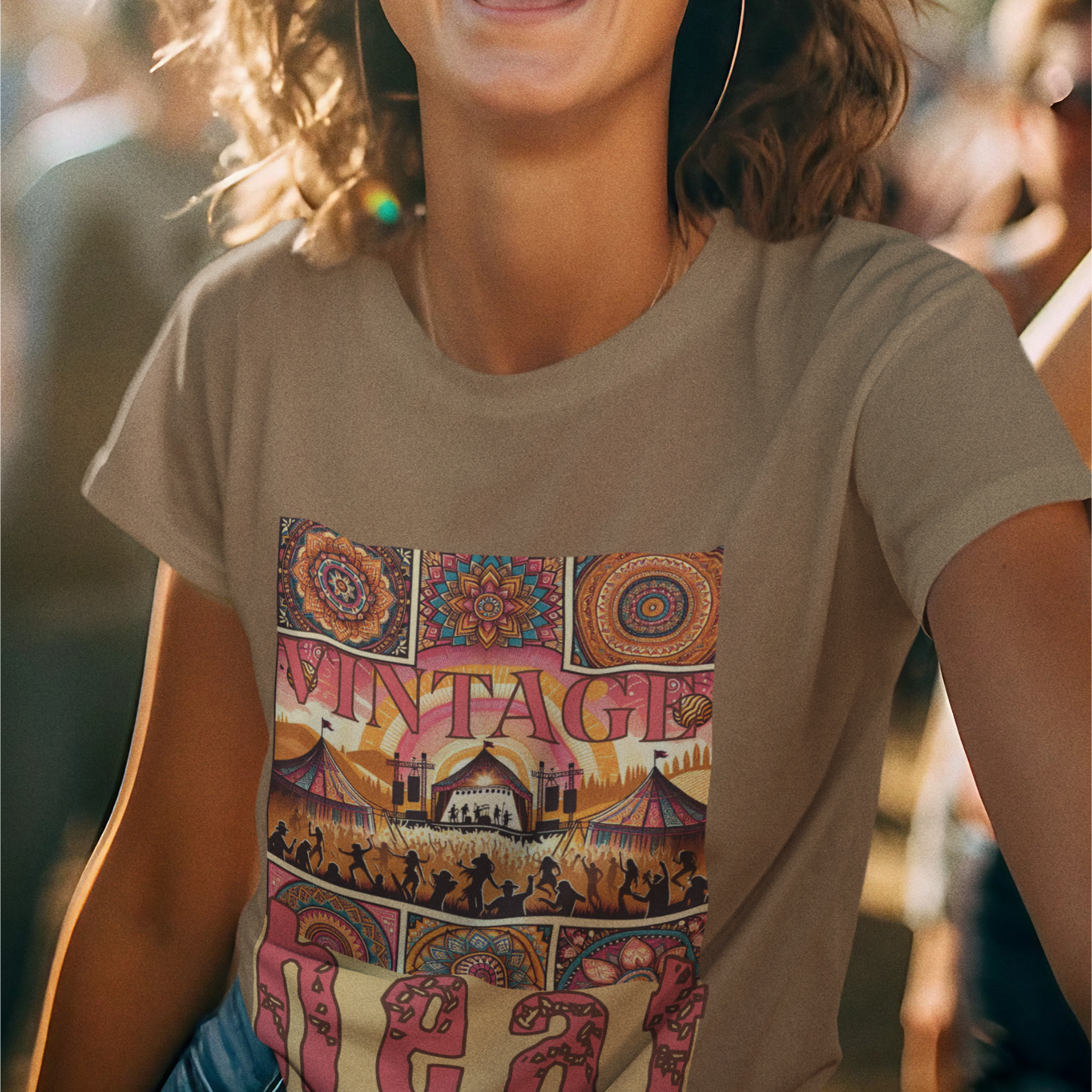 Vintage Heat T-Shirt Bohemian Desert Music Festival Tee for Festival-Goers Music Lovers