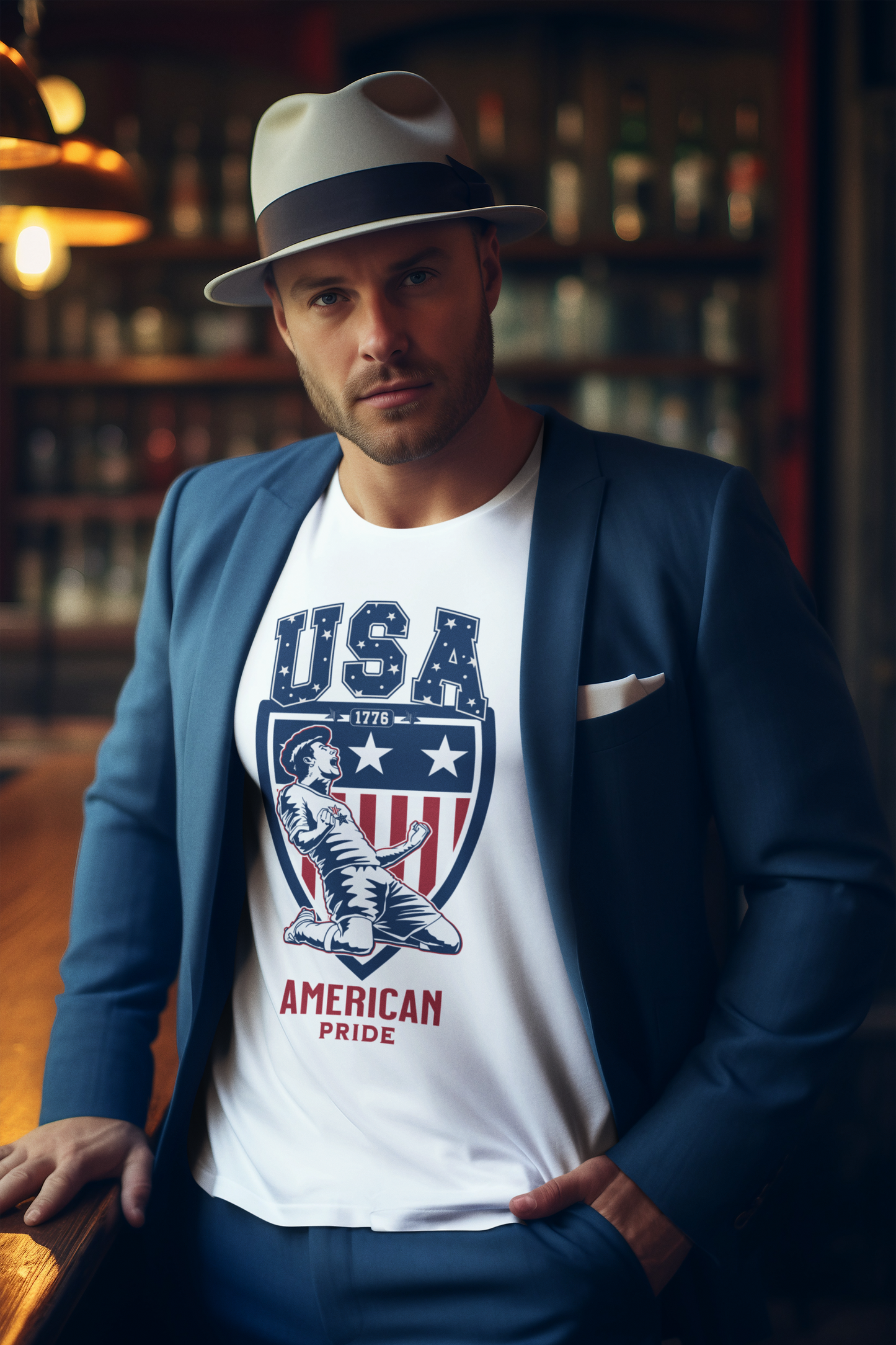 American Pride Soccer T Shirt Patriotic USA 1776 Inspirational Shirt Soccer Goal Celebration Tee for Gift for Patriotic Celebrations