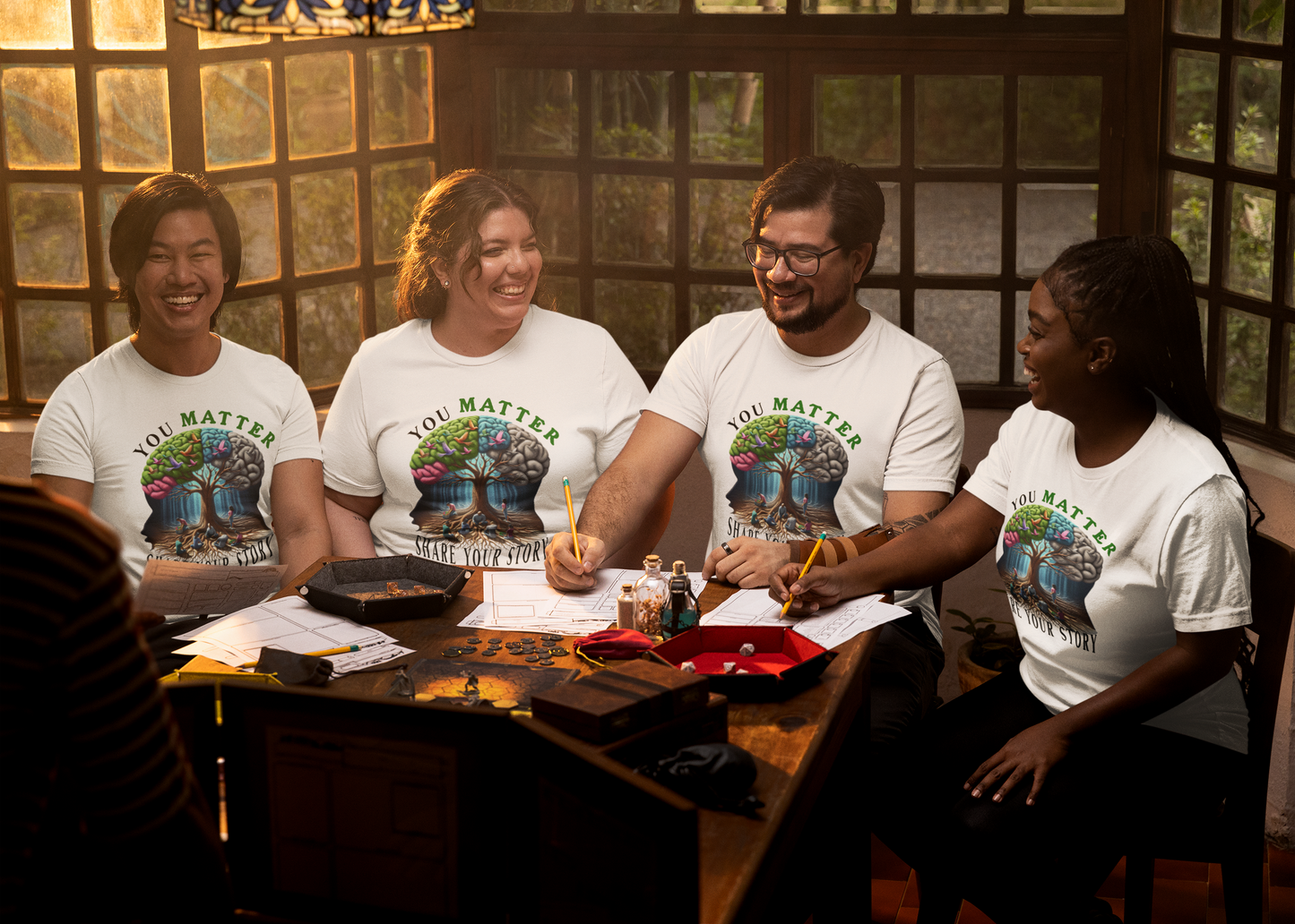 Motivating You Matter Share Your Story T-Shirt for Mental Health Awareness Tee Encouraging Sharing and Self-Worth for Mental Wellness