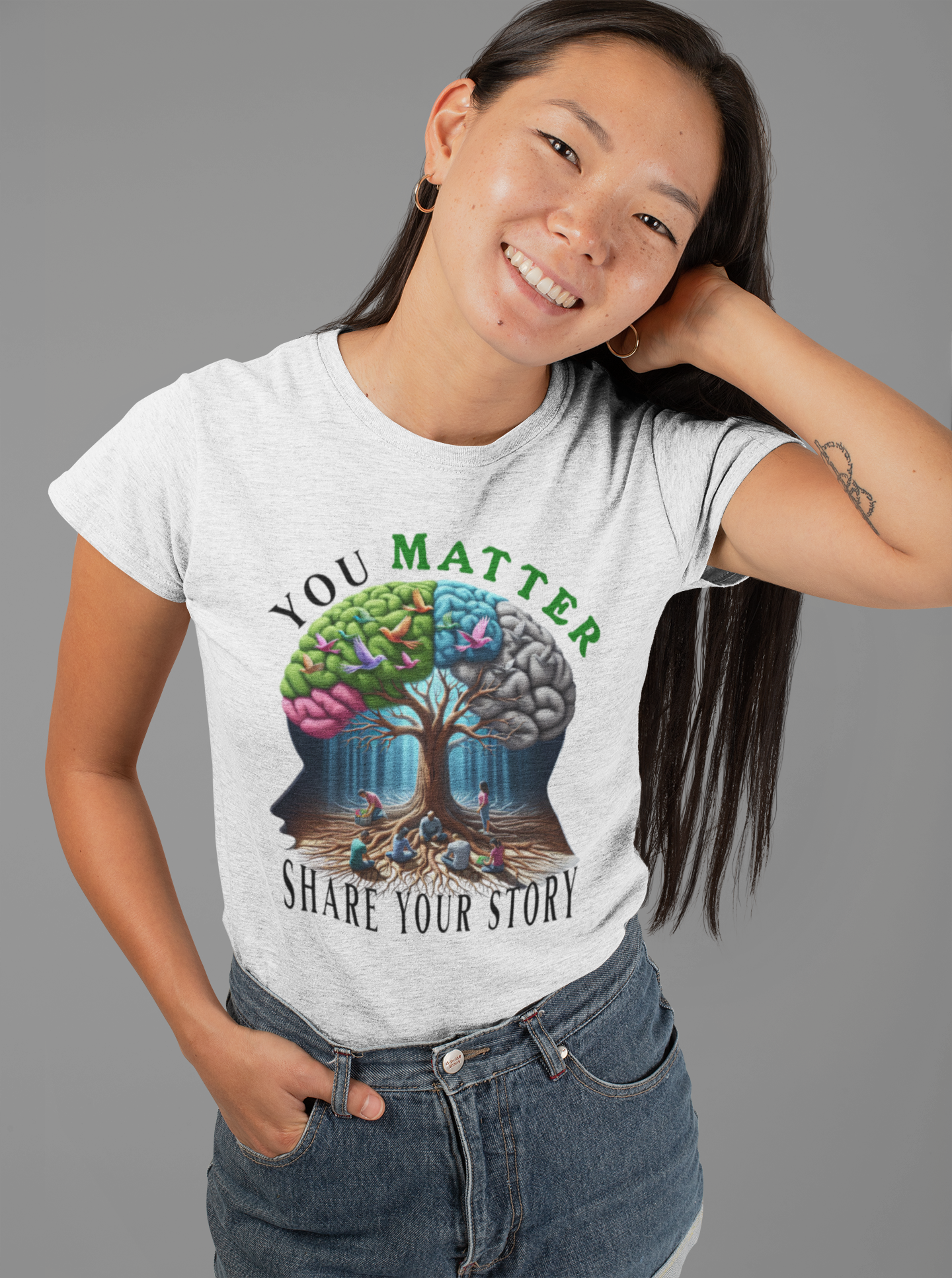 Motivating You Matter Share Your Story T-Shirt for Mental Health Awareness Tee Encouraging Sharing and Self-Worth for Mental Wellness