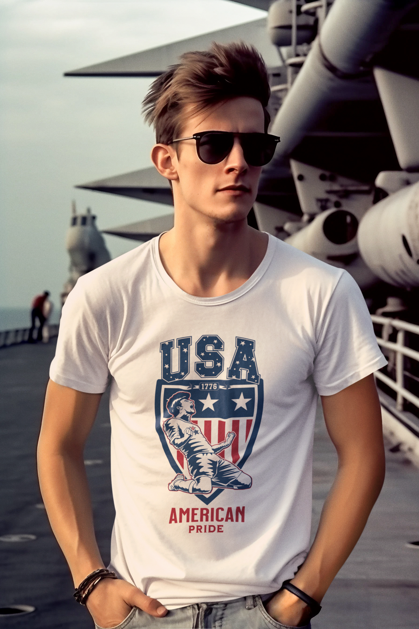 American Pride Soccer T Shirt Patriotic USA 1776 Inspirational Shirt Soccer Goal Celebration Tee for Gift for Patriotic Celebrations