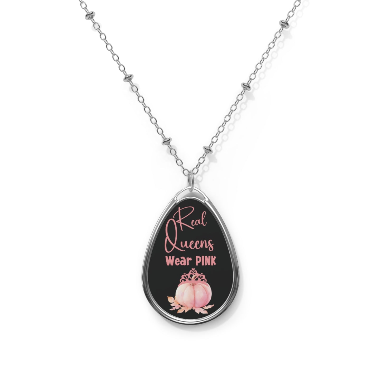 Breast Cancer Awareness Necklace Cancer Survivor Gift for Her Real Queens Wear Pink Pendant Jewelry for Women Unique Heartwarming Gift