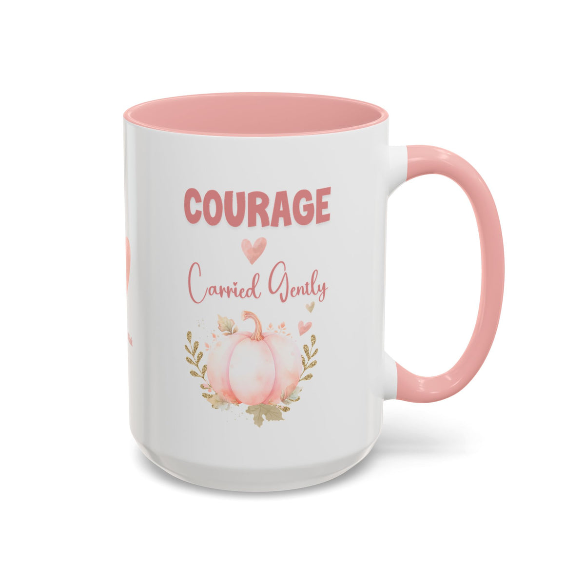 Courage, Carried Gently Pink Pumpkin Mug