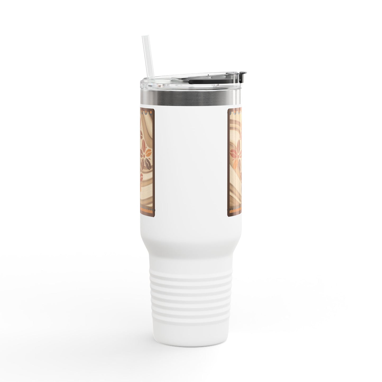 Coffee Bloom 40 oz Tumbler | Floral Coffee Travel Mug | Warm Neutral Everyday Drinkware