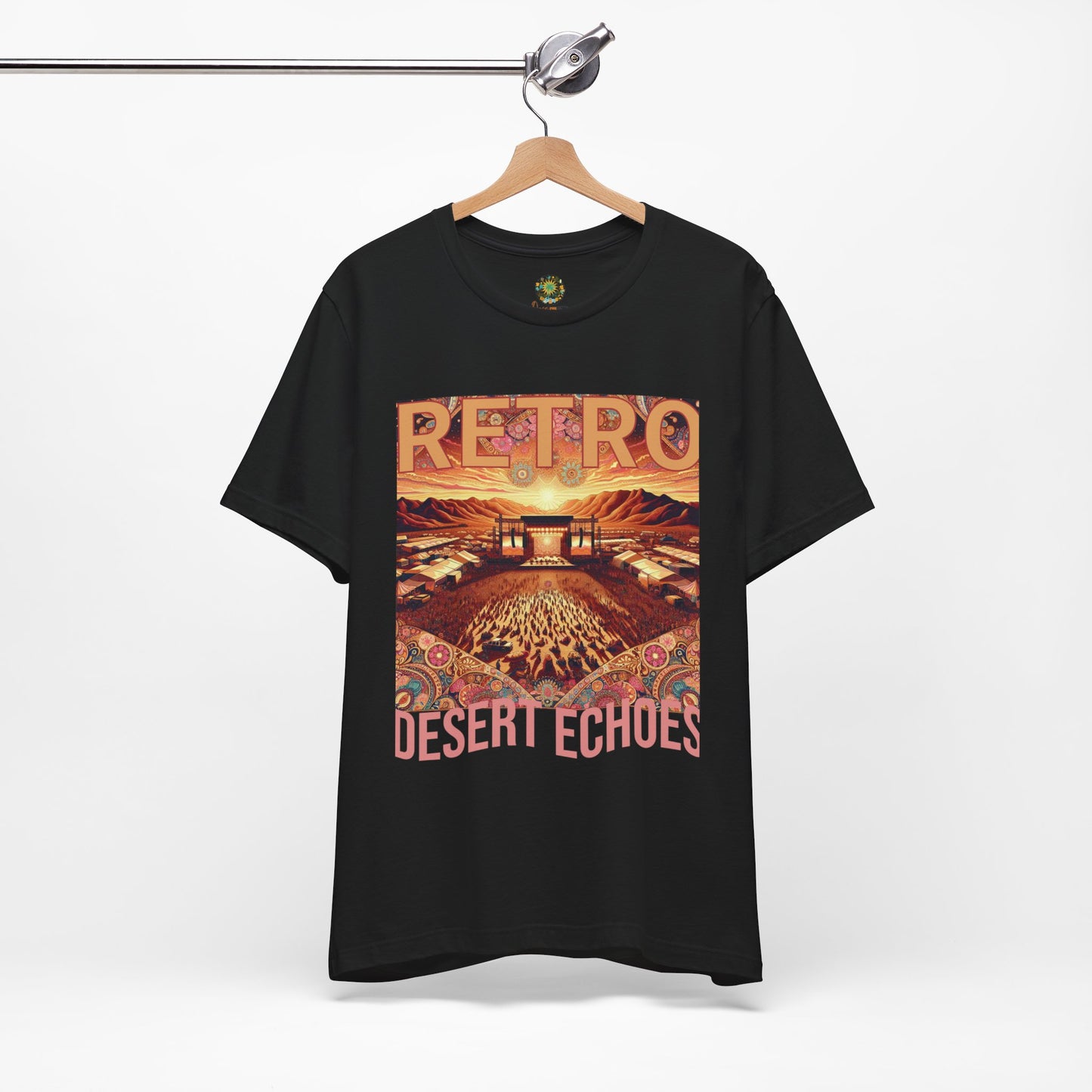 Retro Desert Echoes T-Shirt Bohemian Festival Tee for Music Lovers Boho Desert Style Graphic Tee