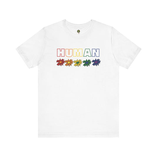 Inclusivity Rainbow T-Shirt for LGBTQ Celebration Stylish PRIDE Wear Stand proud Tee Human Equality Shirt Flower Design