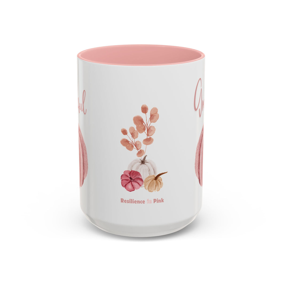 Thankful & Grateful Pink Pumpkin Mug