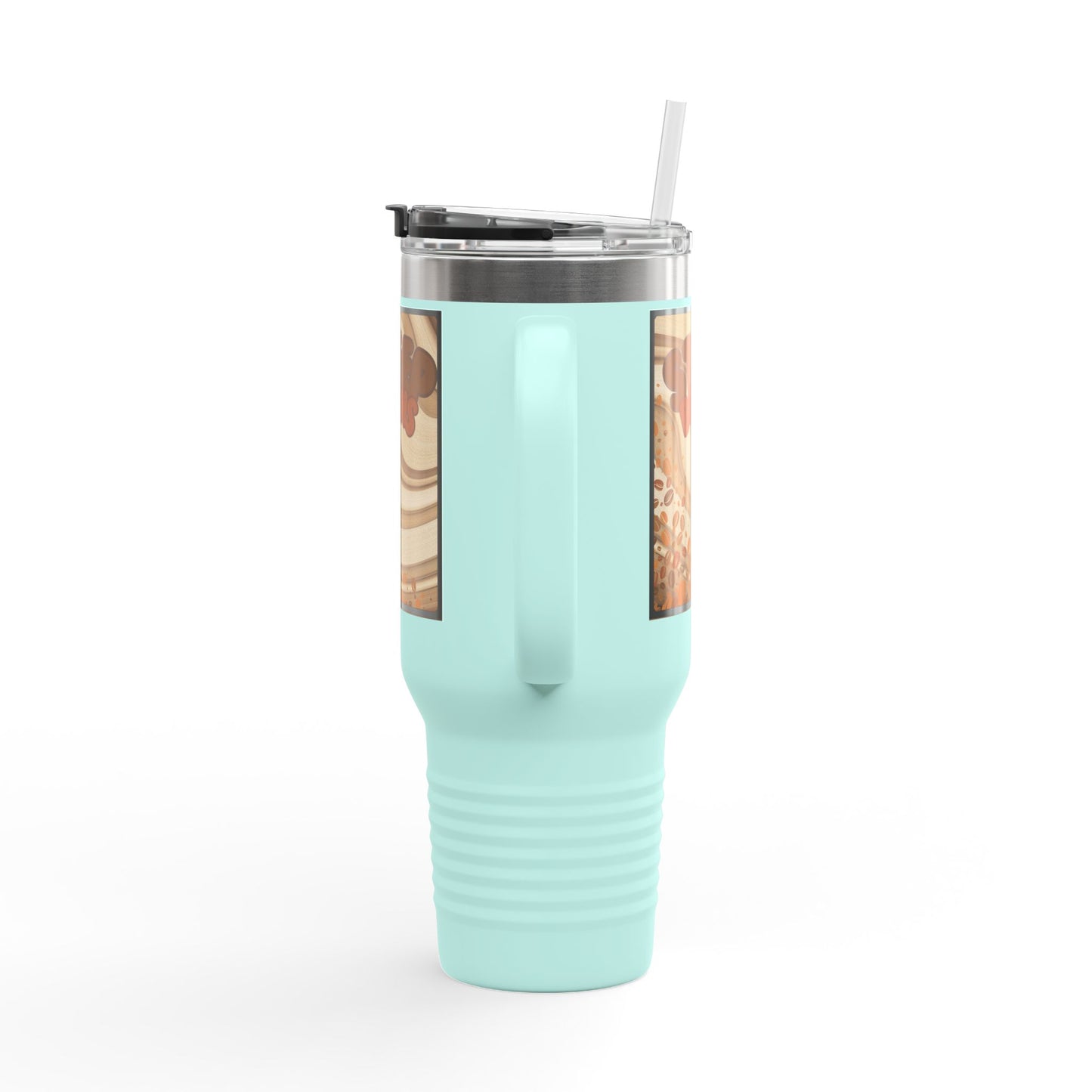 Copy of Copy of Christmas 40oz Insulated Travel Mug With Handle Double Wall Holiday Hot and Cold Teal Mug Coffee Lover Unique Red Tree Gift