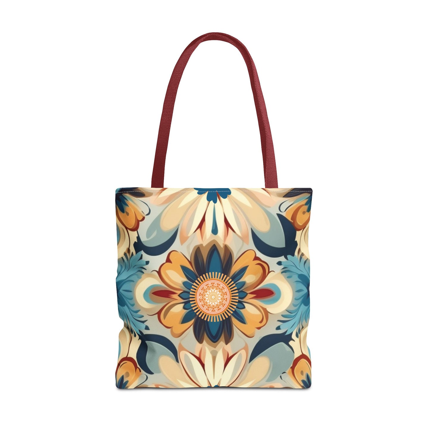 Bohemian Style Floral Tote With Medallion Accent Trendy Multipurpose Everyday Carryall Eye-Catching Design Fashionable Shopper