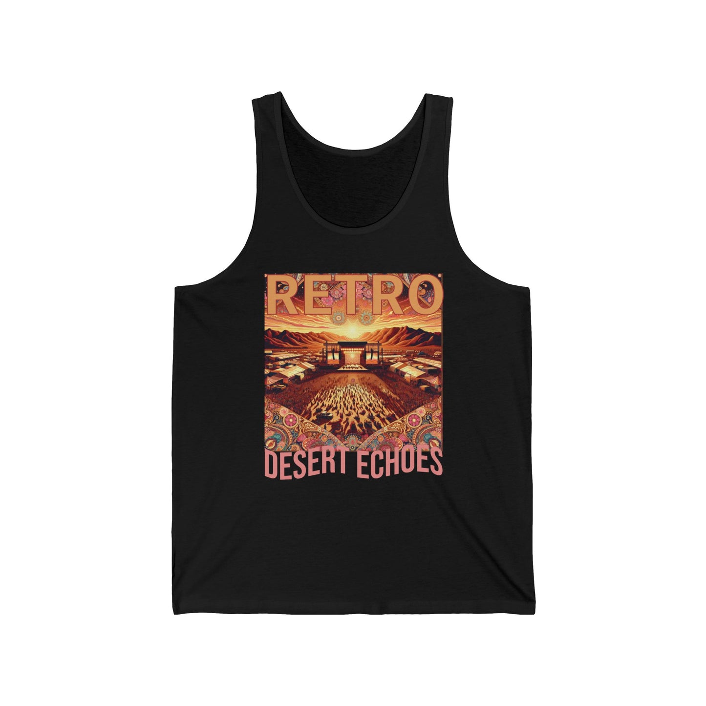 Trendy Festival-Goers Bohemian Music Summer Tank Retro Design Dance Wear Artistic Desert Festival Tank Top for Music Lovers