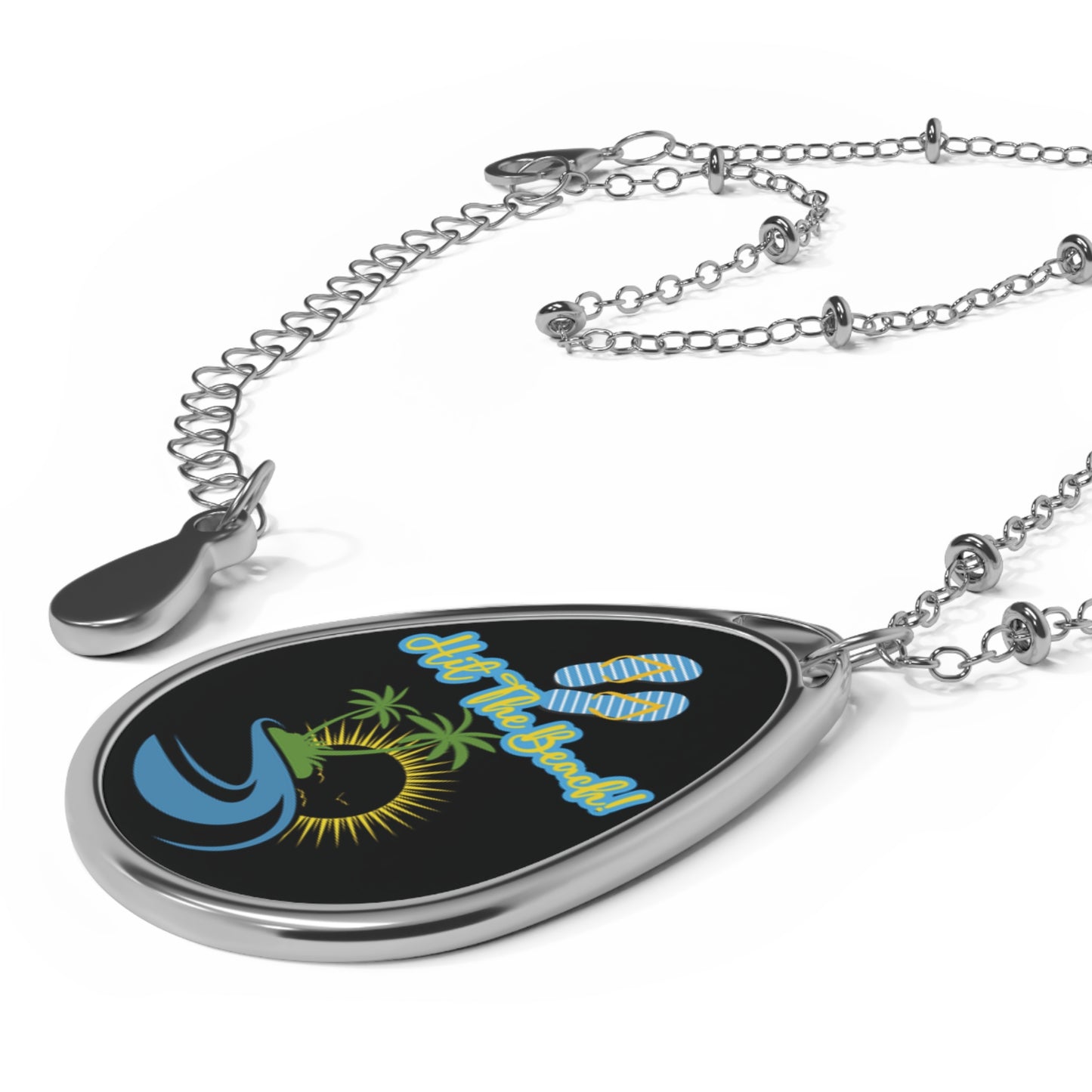 Hit the Beach Silver Flip Flop Necklace Beach Lover Gift Summer Vacation Jewelry Tropical Sunset Pendant  Coastal Jewelry Oasis by Alison