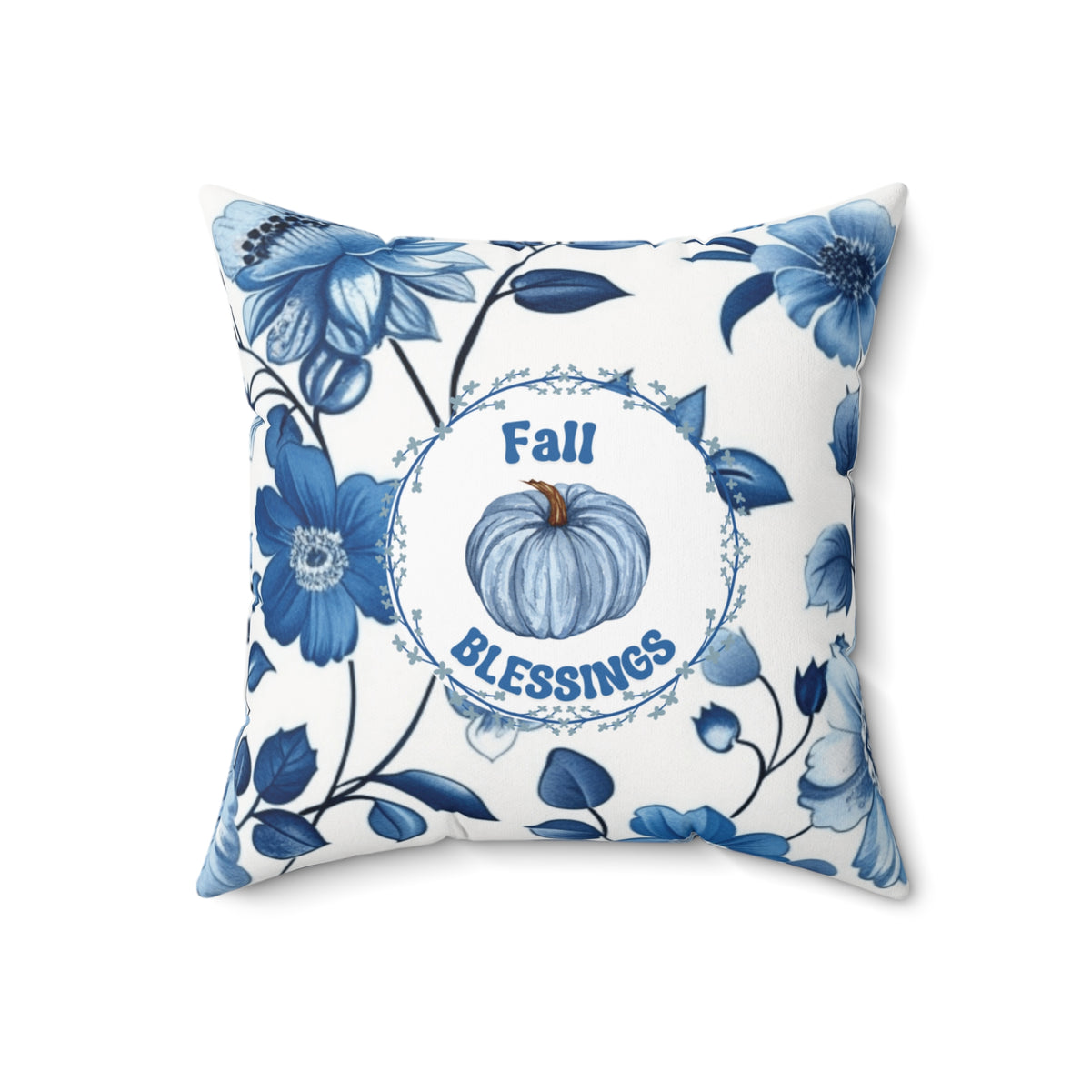 Fall Blessings Blue Pumpkin Pillow