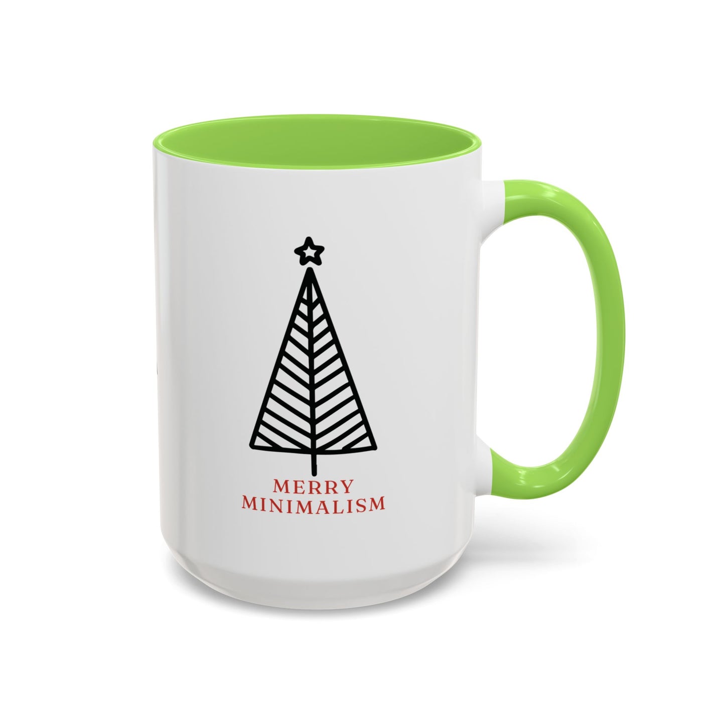 Merry Minimalism Geometric Tree 15 oz Red Accent Mug | Modern Christmas Tree Coffee Cup