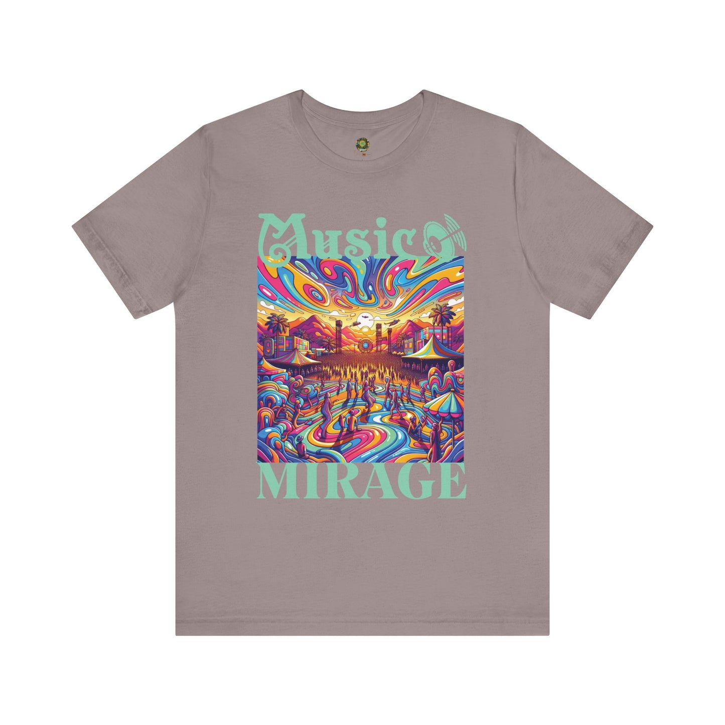 Music Mirage T-Shirt Bohemian Desert Festival Tee for Music Lovers Boho Desert Style Graphic T-Shirt