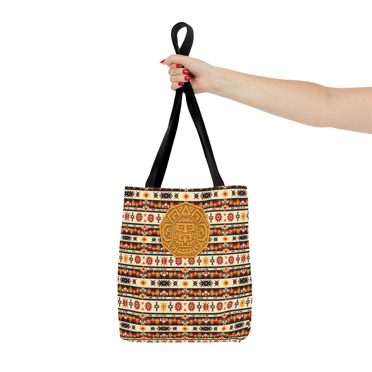 Southwestern Tote with Mayan Accent Fashionable Artistic Aztec Print Multiuse Bag for Weekend Getaways