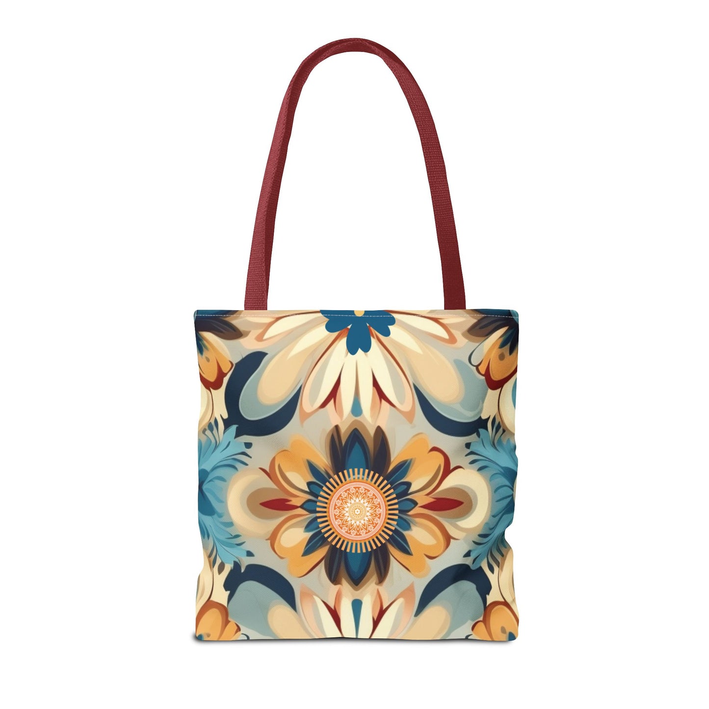 Bohemian Style Floral Tote With Medallion Accent Trendy Multipurpose Everyday Carryall Eye-Catching Design Fashionable Shopper