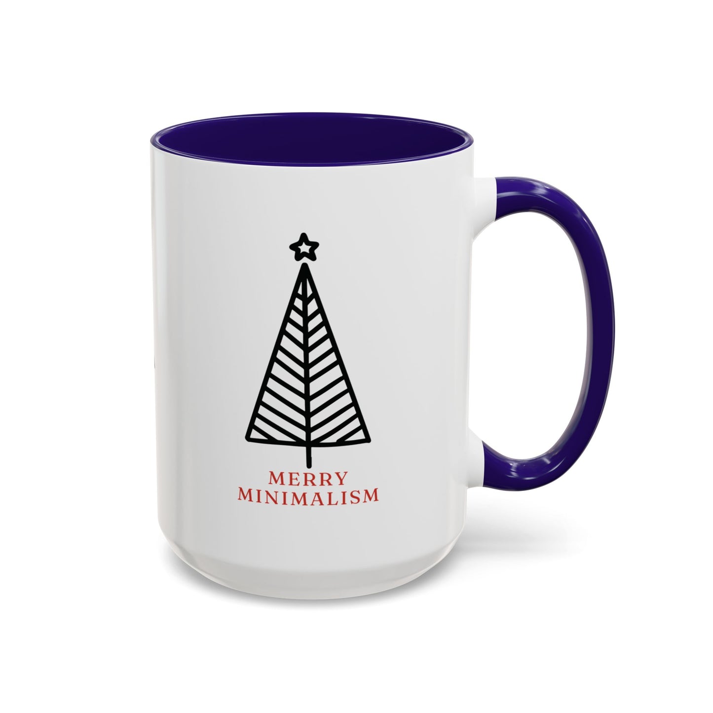 Merry Minimalism Geometric Tree 15 oz Red Accent Mug | Modern Christmas Tree Coffee Cup