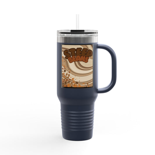 Copy of Copy of Christmas 40oz Insulated Travel Mug With Handle Double Wall Holiday Hot and Cold Teal Mug Coffee Lover Unique Red Tree Gift
