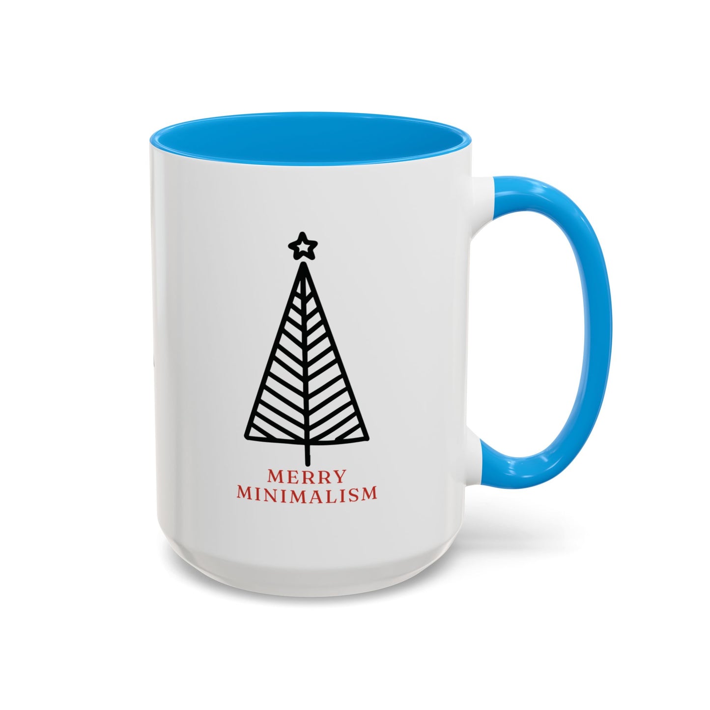 Merry Minimalism Geometric Tree 15 oz Red Accent Mug | Modern Christmas Tree Coffee Cup