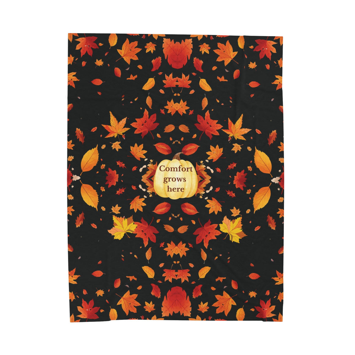 Comfort Grows Here Plush Blanket | Autumn Pumpkin Throw