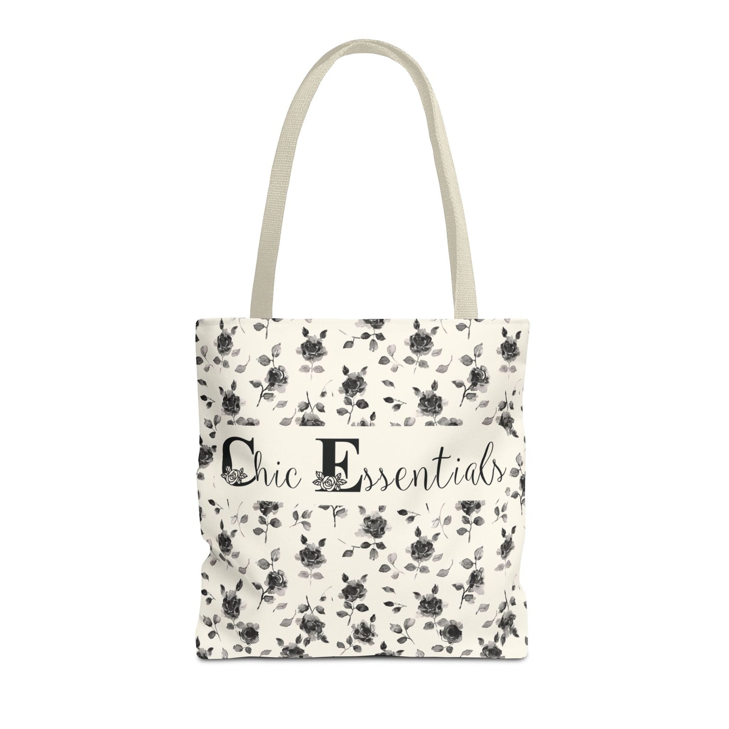 Elegant Black Rose Tote Gift for Her Black and White Stylish Rose Fashion Chic Essentials Tote Trendy Multi-Purpose Bag