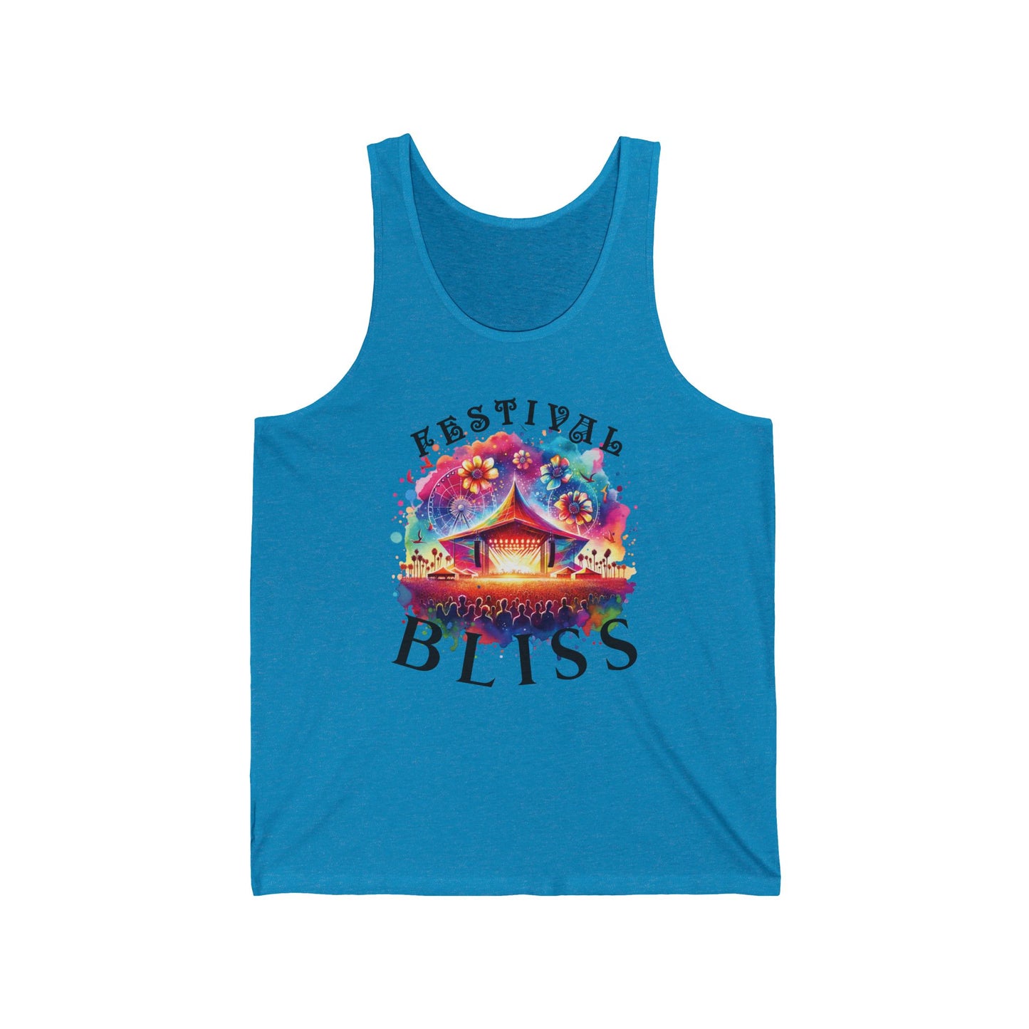 Festival Bliss Colorful Abstract Music Festival Tank Top Bohemian Desert Style Music Lover Top for Festivals and Concerts