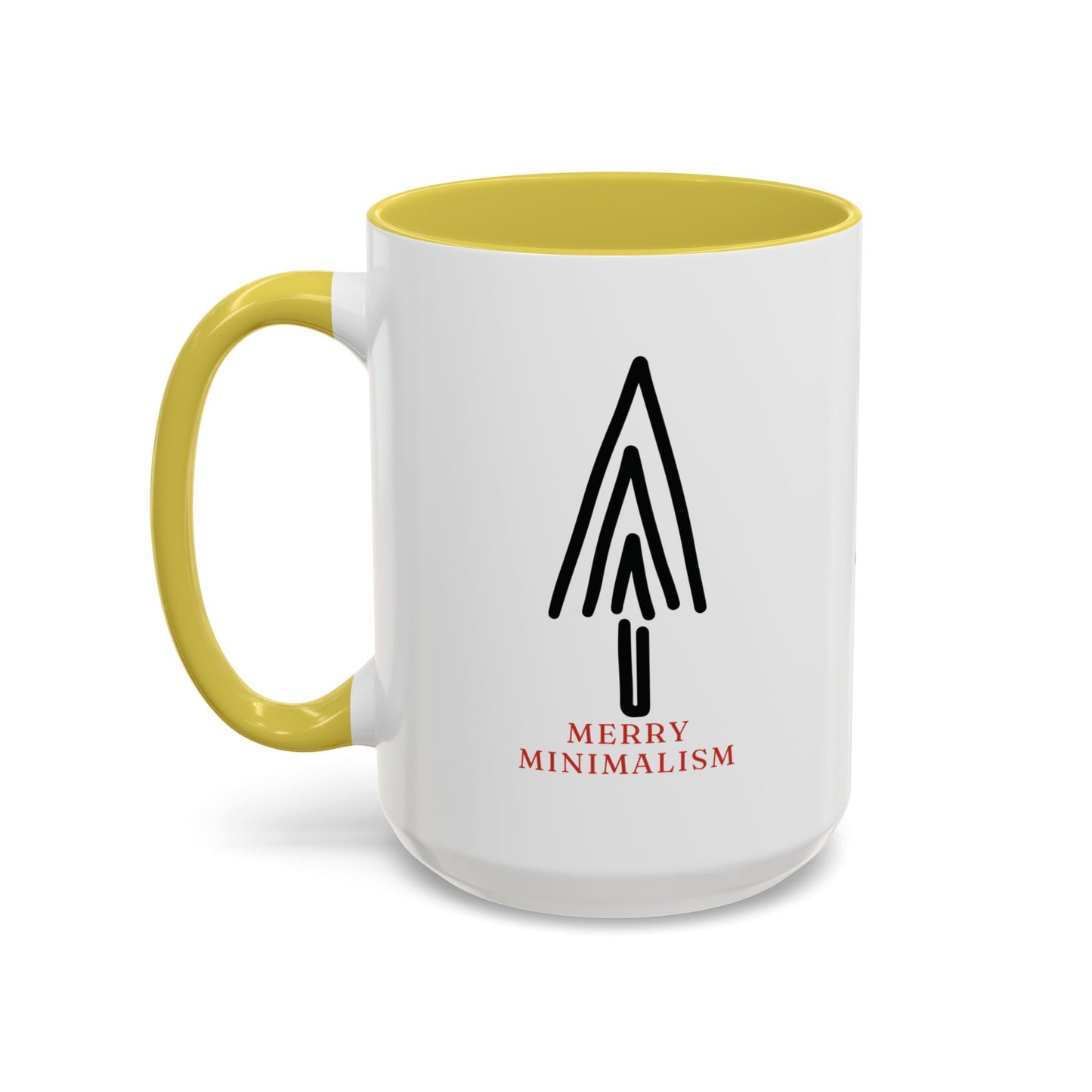 Merry Minimalism Geometric Tree 15 oz Red Accent Mug | Modern Christmas Tree Coffee Cup