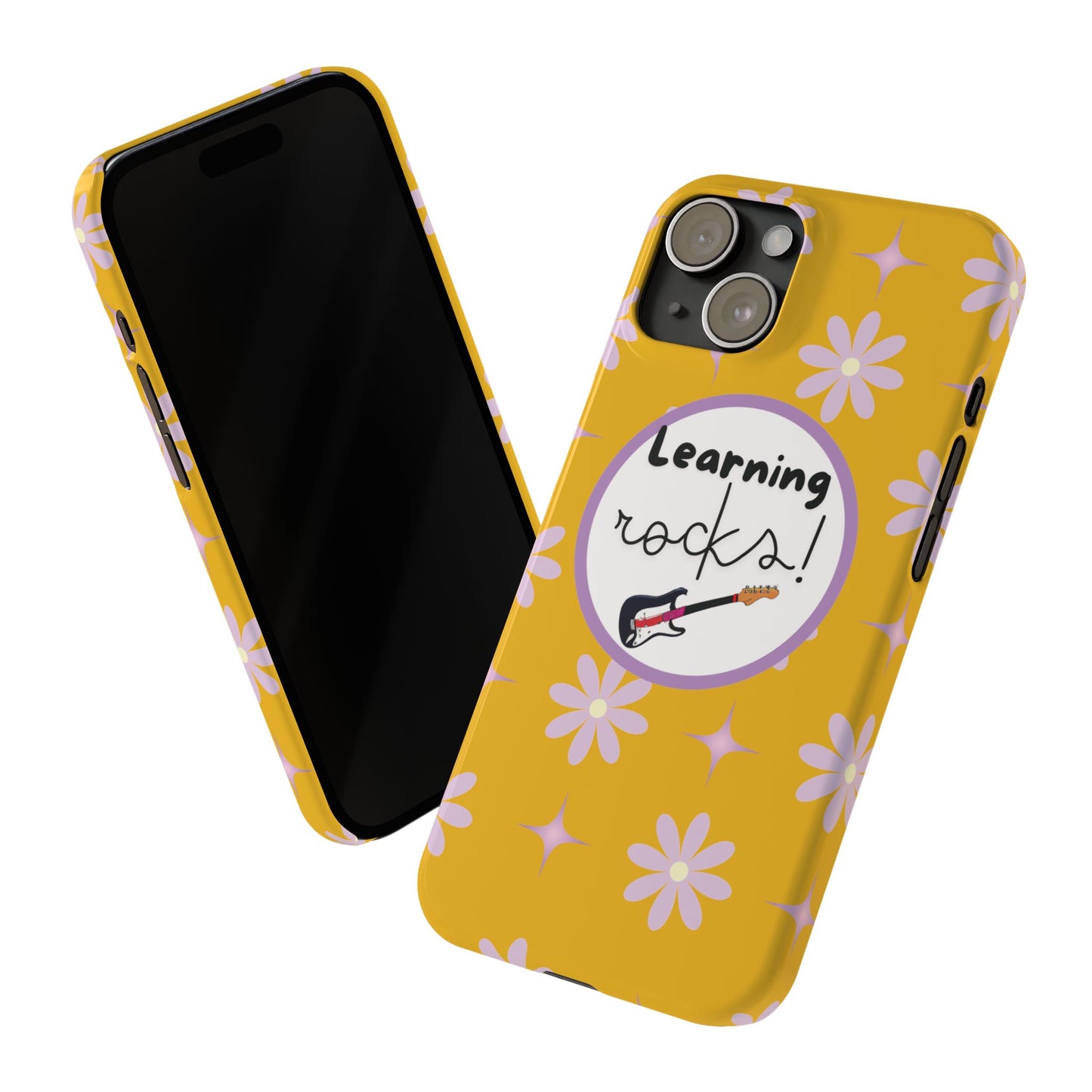 Fun Back to School Phone Cover Accessory Trendy Yellow Floral Phone Cover  Inspirational Music-Themed iPhone Case