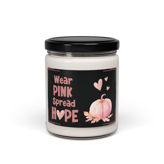 Pink Pumpkin Heart Tribute Candle Seasonal Breast Cancer Awareness Survivor Hope Candle Gift