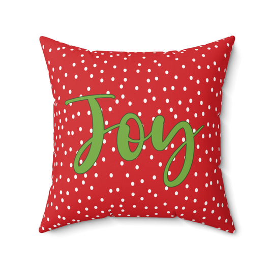 Christmas Double-Sided Red Holiday Accent Script Pillow Festive Home Decor Modern Home Decor Gift Joy Cheer Christmas Pillow