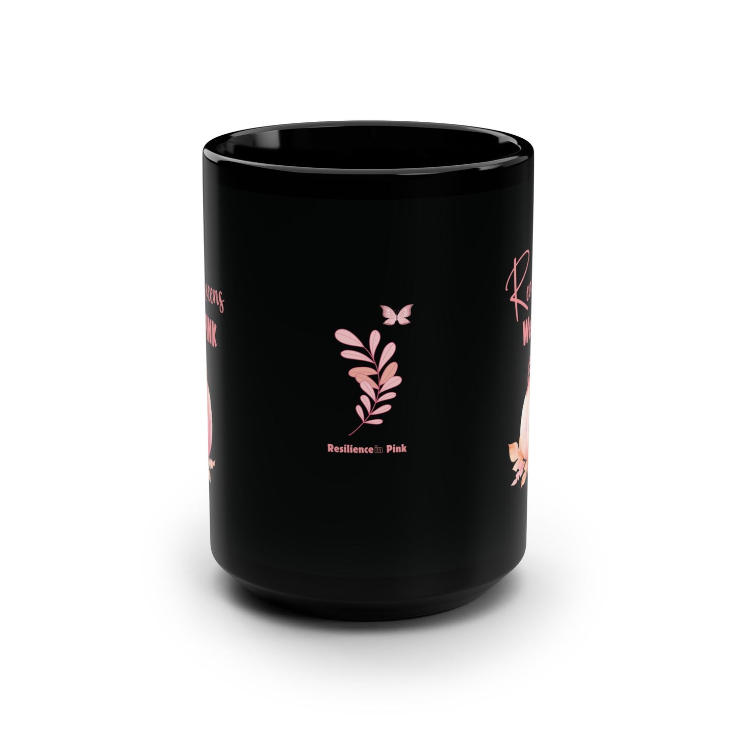 Supportive Gift Mug for Cancer Fighters Motivational Gift  for Women Black and Pink Mug Empowering Gift for Breast Cancer Advocates