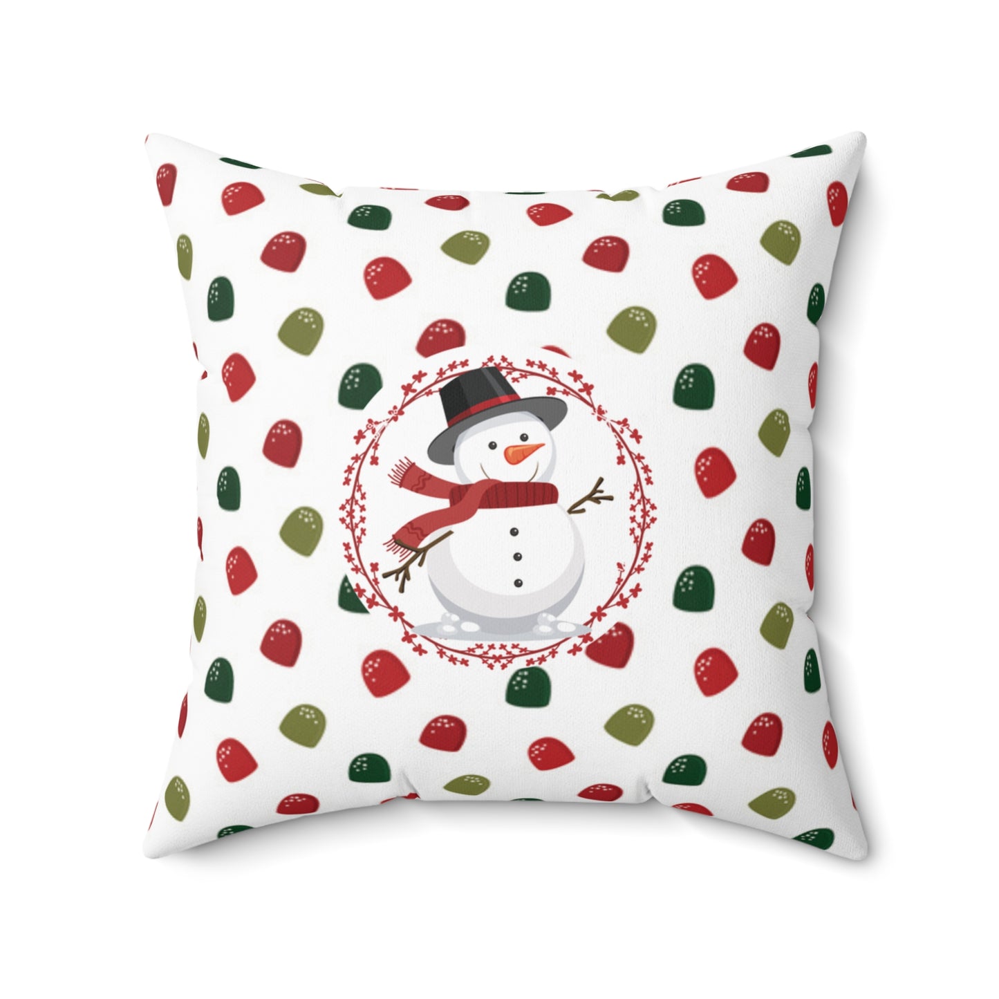 Christmas Double-Sided Holiday Candy-Inspired Gift Pillow Home Accent Seasonal Snowman Cushion Decorative Seasonal Gift Pillow