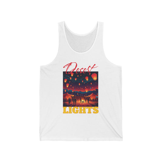 Desert Lights Tank Top for Music Lovers and Festival-Goers Artistic Desert Design Tank Adventure Wear