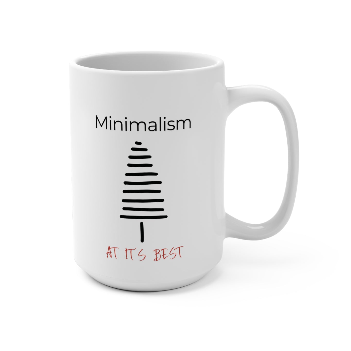 Christmas Minimalism Black and Red Holiday Mug Trendy Simple Seasonal Mug Festive Understated Modern Design Mug Gift