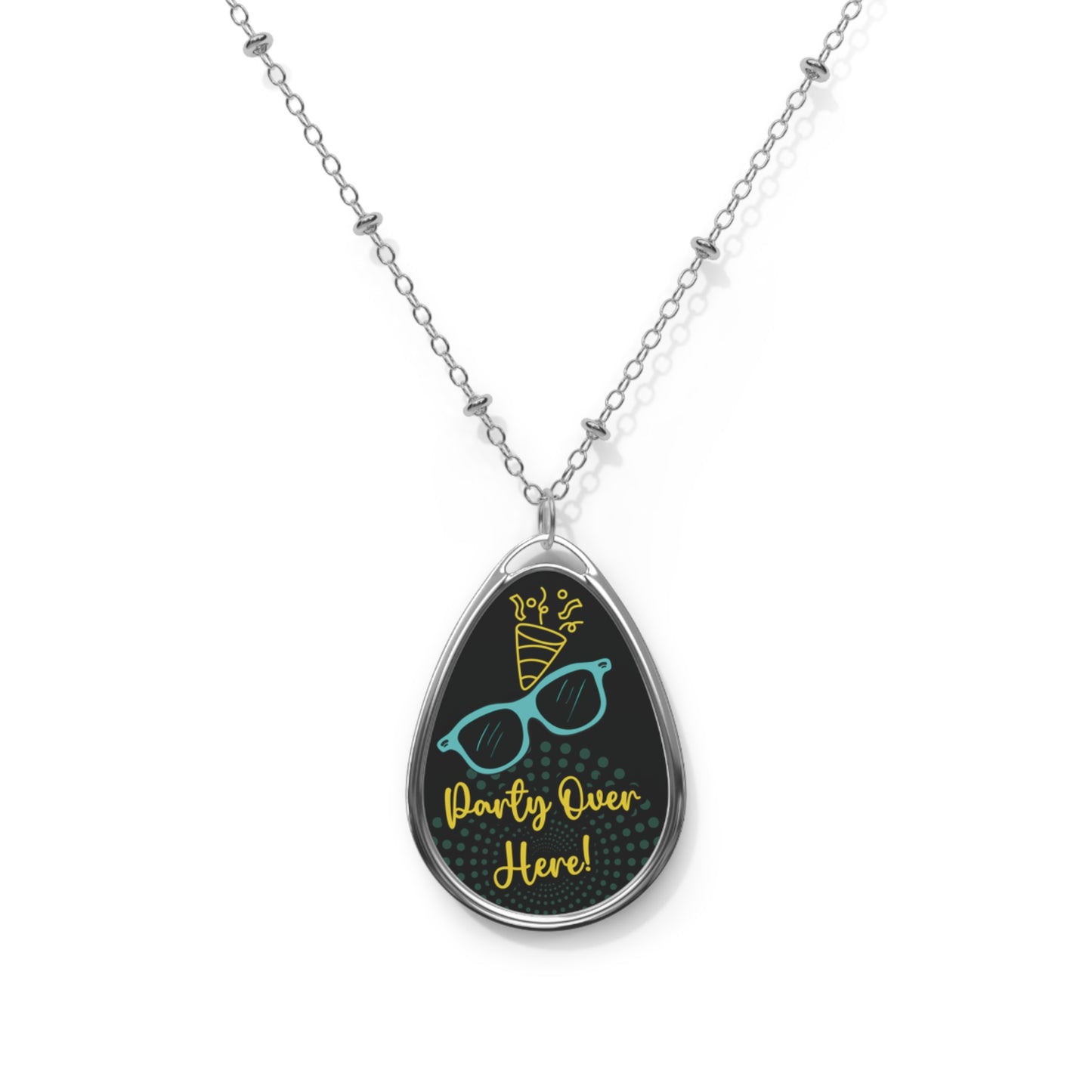 Party Over Here Necklace Fun Party Jewelry Celebration Necklace Cute Sunglasses Pendant  Birthday Gift Festival Jewelry Oasis by Alison