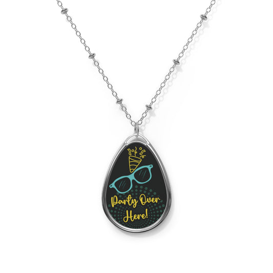 Party Over Here Necklace Fun Party Jewelry Celebration Necklace Cute Sunglasses Pendant  Birthday Gift Festival Jewelry Oasis by Alison