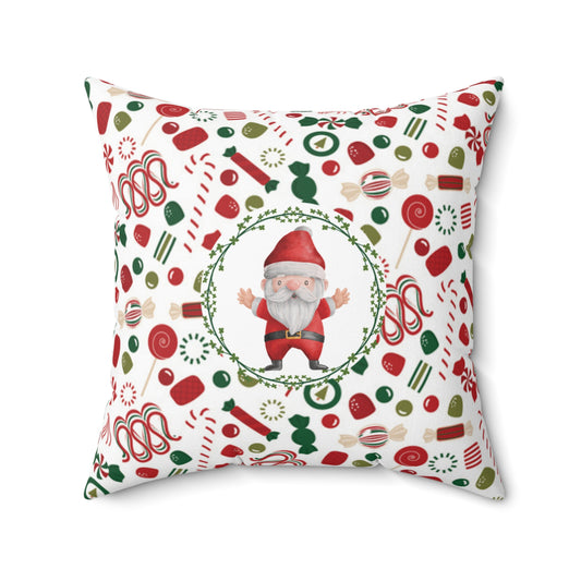 Christmas Candy Accent Holiday Spirit Pillow Gift For Her Stylish Home Decor Unique Holiday Santa Accent Seasonal Pillow