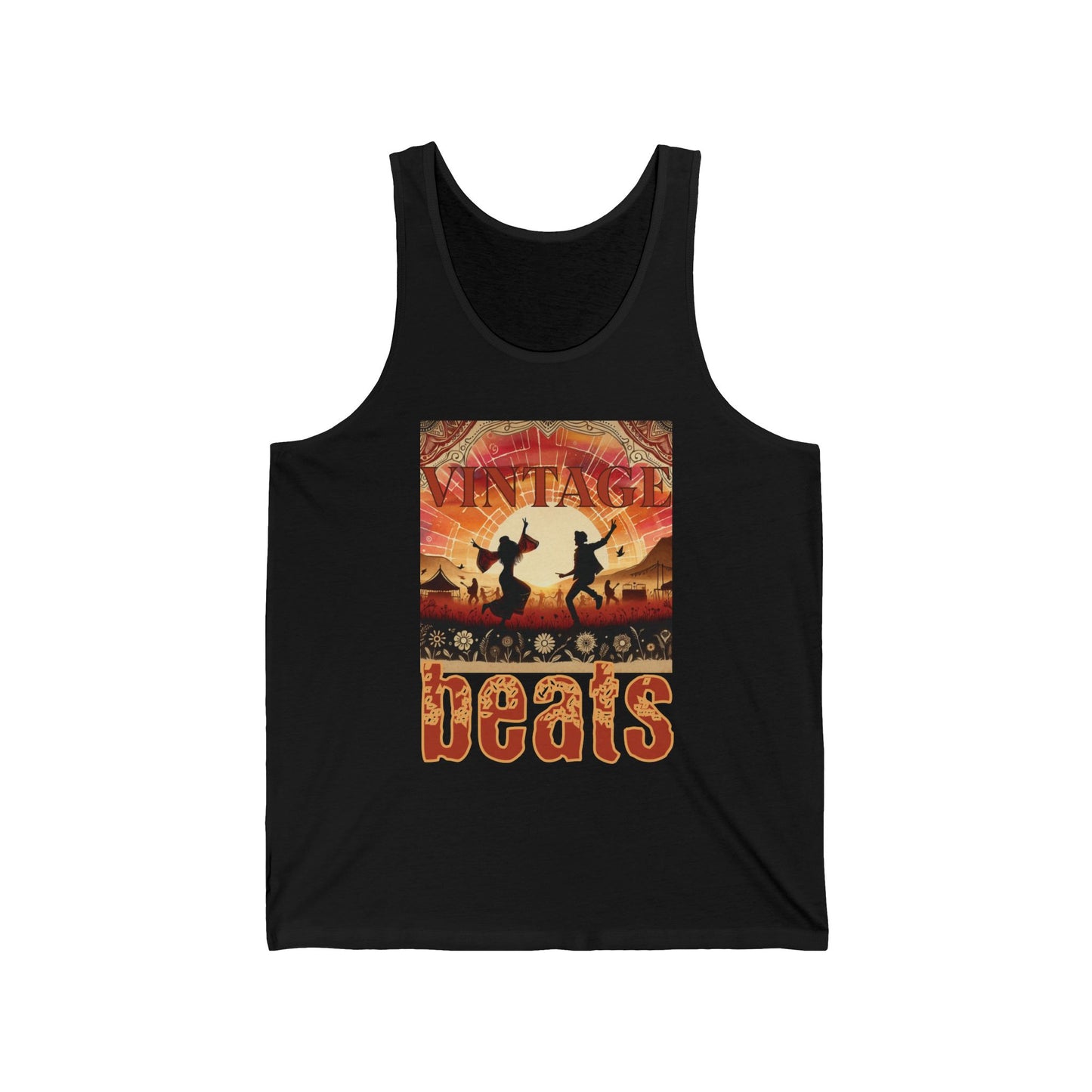 Vintage Beats Tank Top for Festival Goers and Lovers of Outdoor Music Trendy Desert Dance Fashion Top Summer Festival Wear