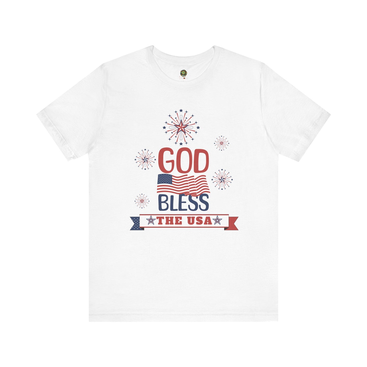 Patriotic T Shirt God Bless The USA Inspirational Tee for 4th of July Civic Pride Memorial Day Presidents Day Celebrate USA