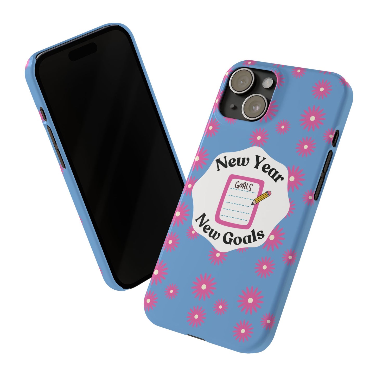 Motivational iPhone Cover Blue Protective  School Year Phone Cover Positive Attitude Trendy School Year Essentials Back To School Gear